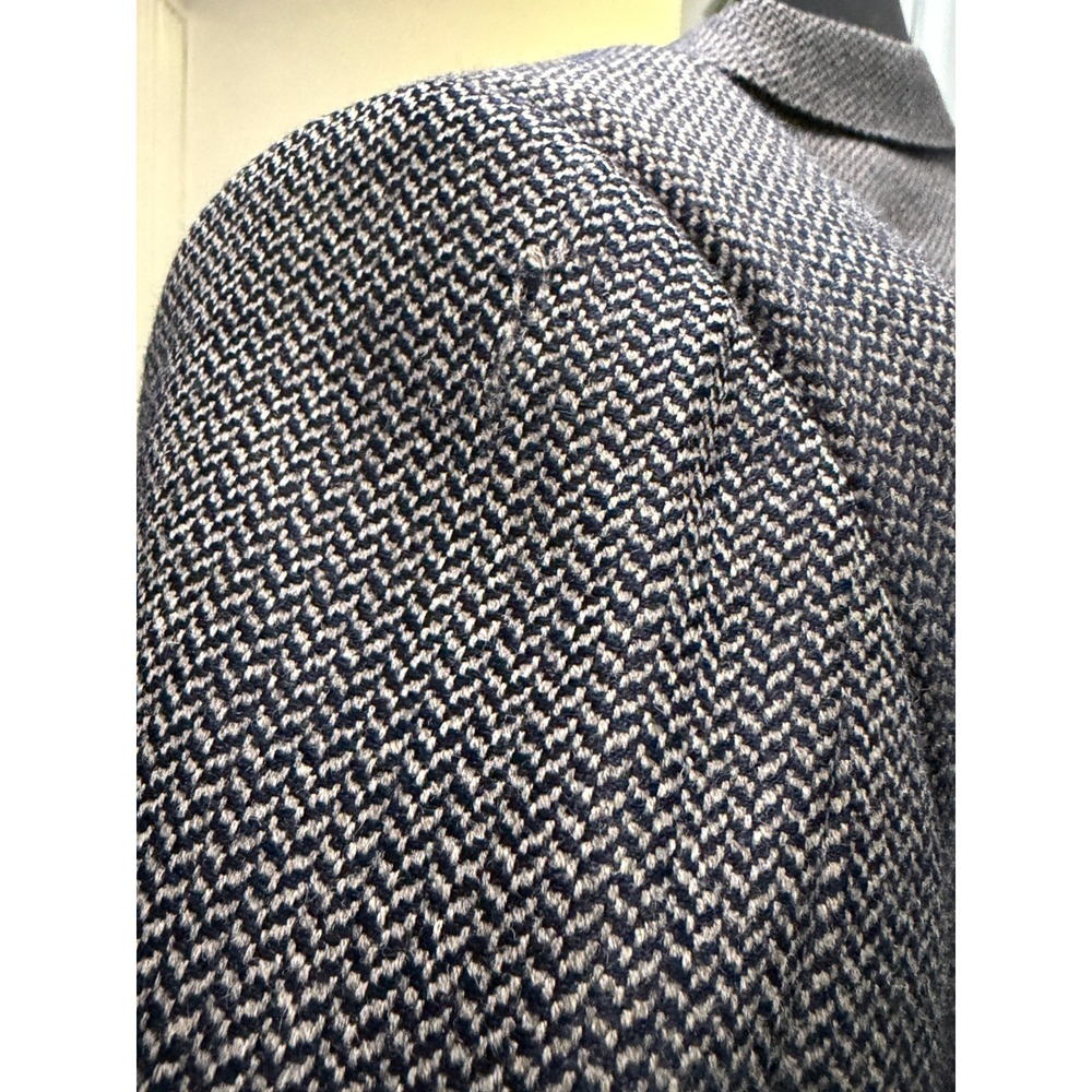 VTG Perry Ellis Marshall Fields Mens Wool Tweed Herringbone Blazer Gray - Picture 8 of 8